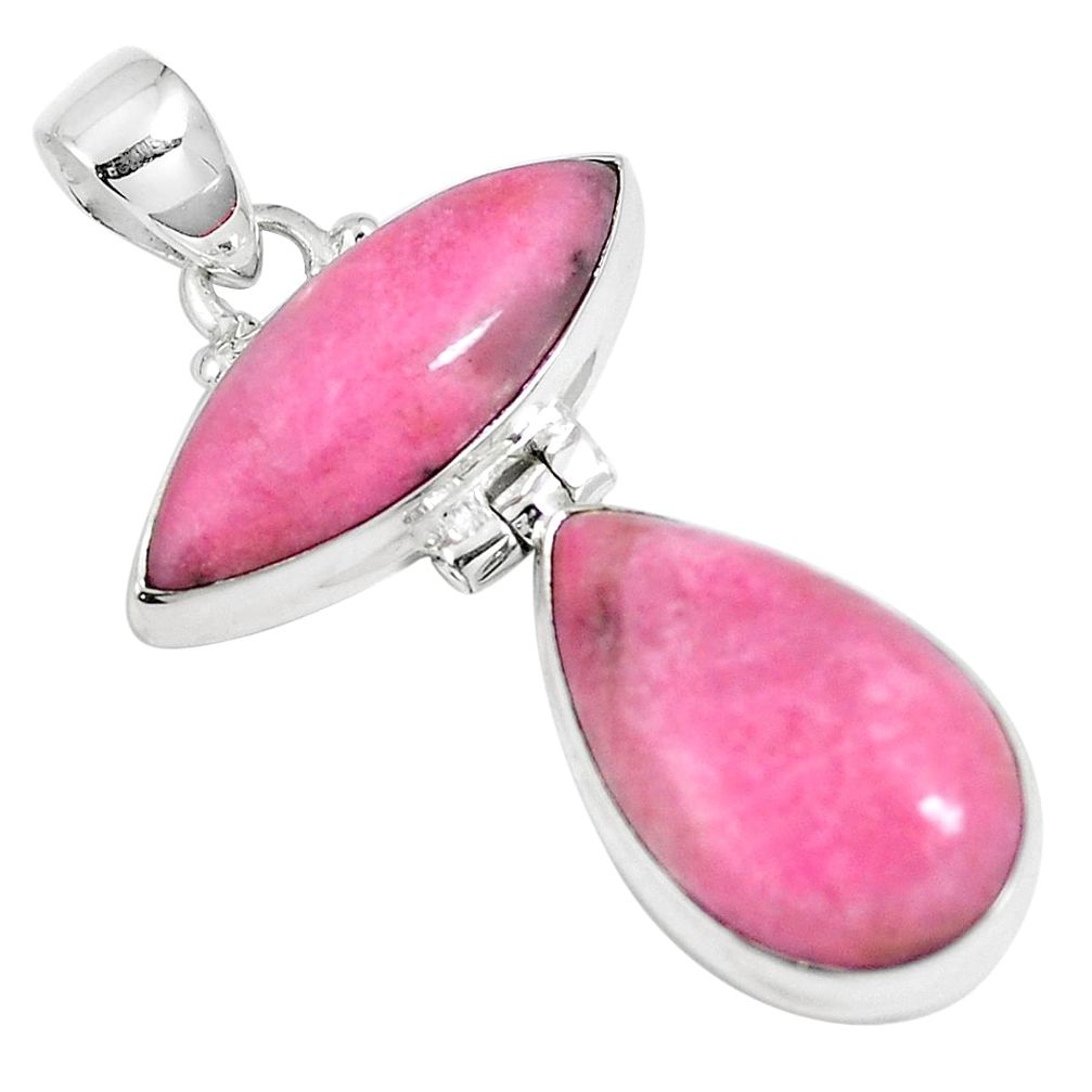 Natural pink petalite 925 sterling silver pendant jewelry m79514