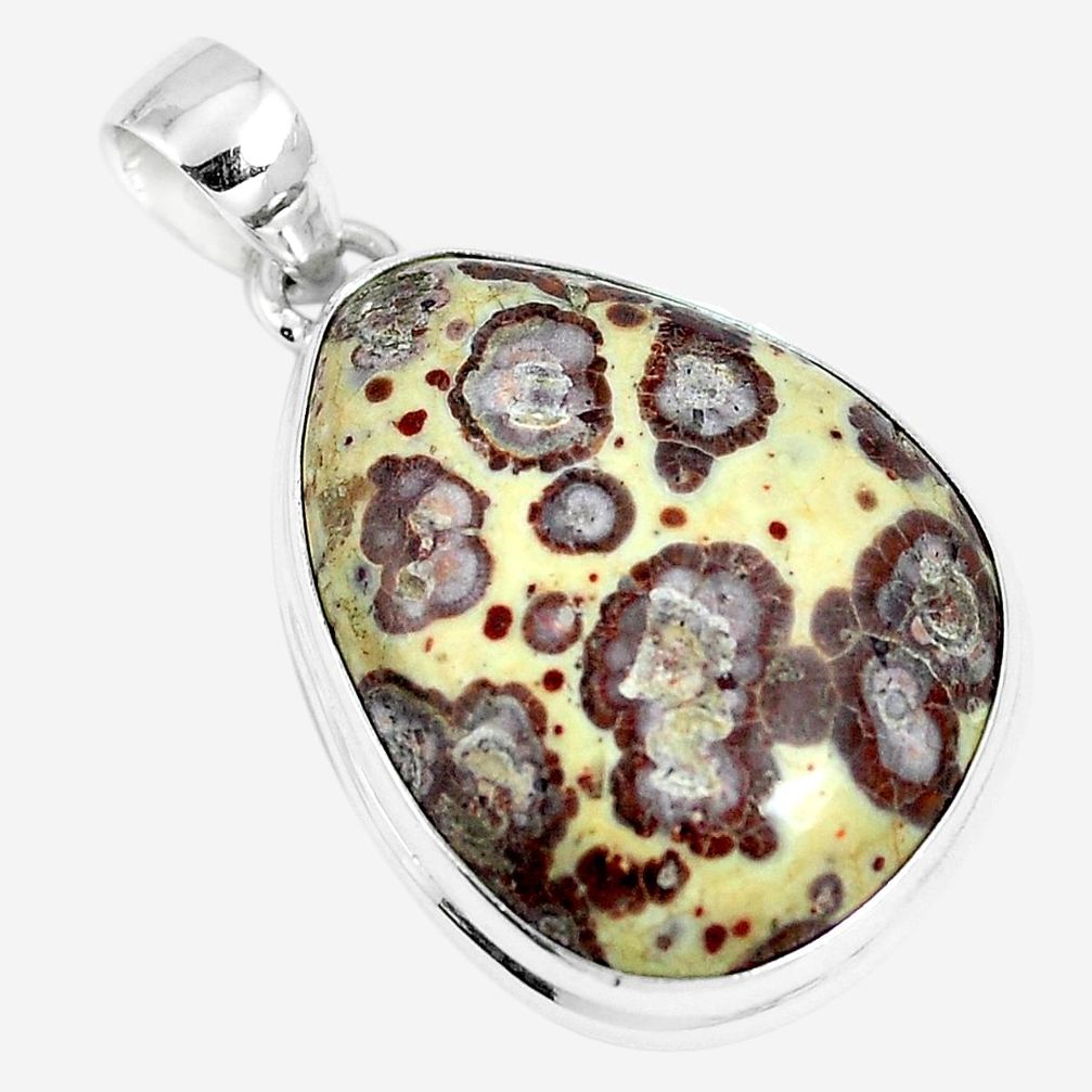 925 sterling silver natural brown asteroid jasper pendant jewelry m79544