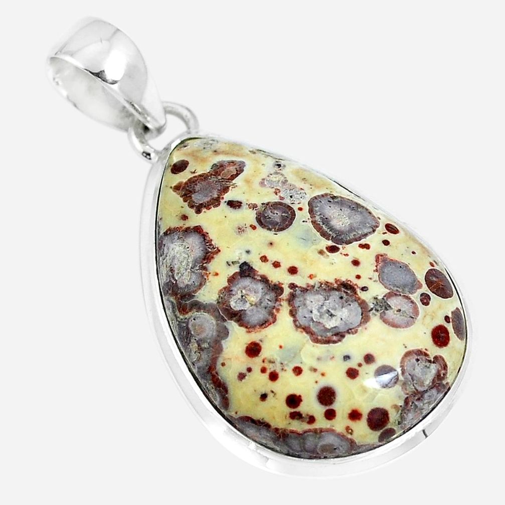 Natural brown asteroid jasper 925 sterling silver pendant jewelry m79548