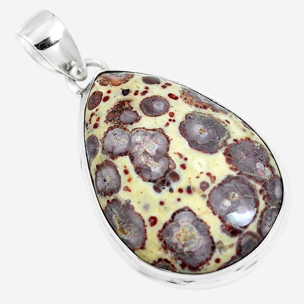 Natural brown asteroid jasper 925 sterling silver pendant jewelry m79549