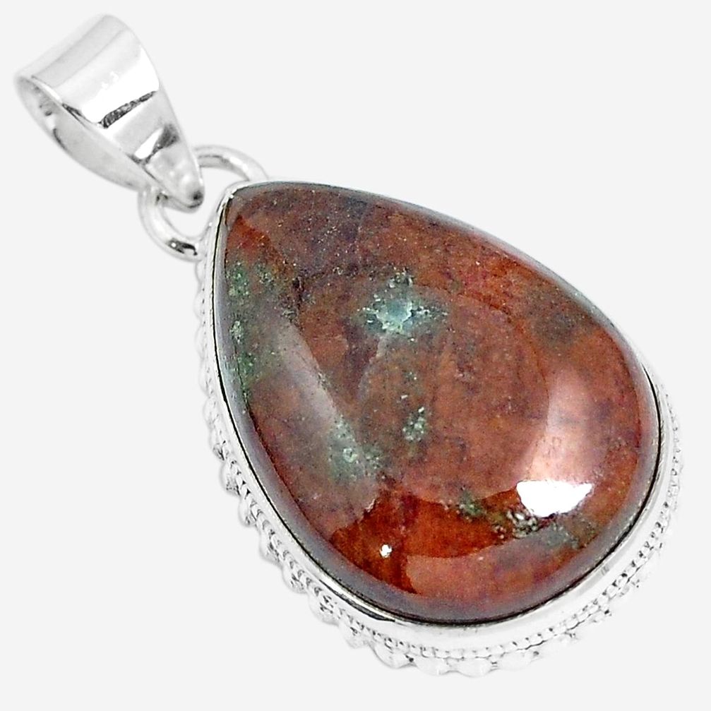 925 sterling silver natural green grass garnet pear pendant jewelry m79583