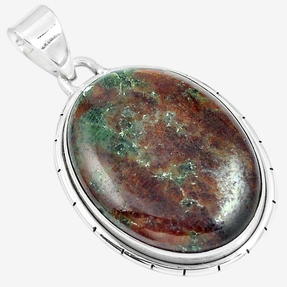 Natural green grass garnet 925 sterling silver pendant jewelry m79595