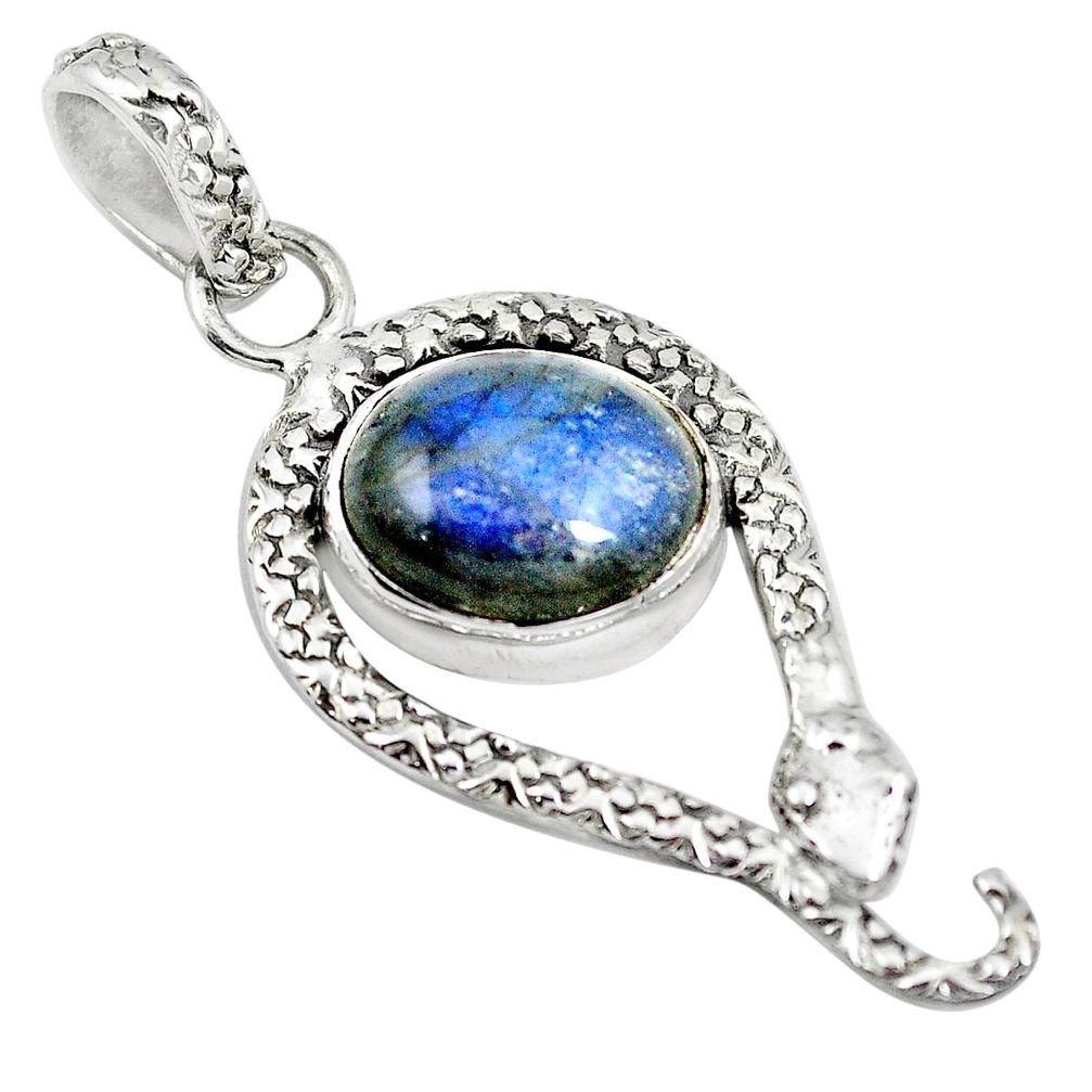 925 sterling silver natural blue labradorite snake pendant jewelry m79755