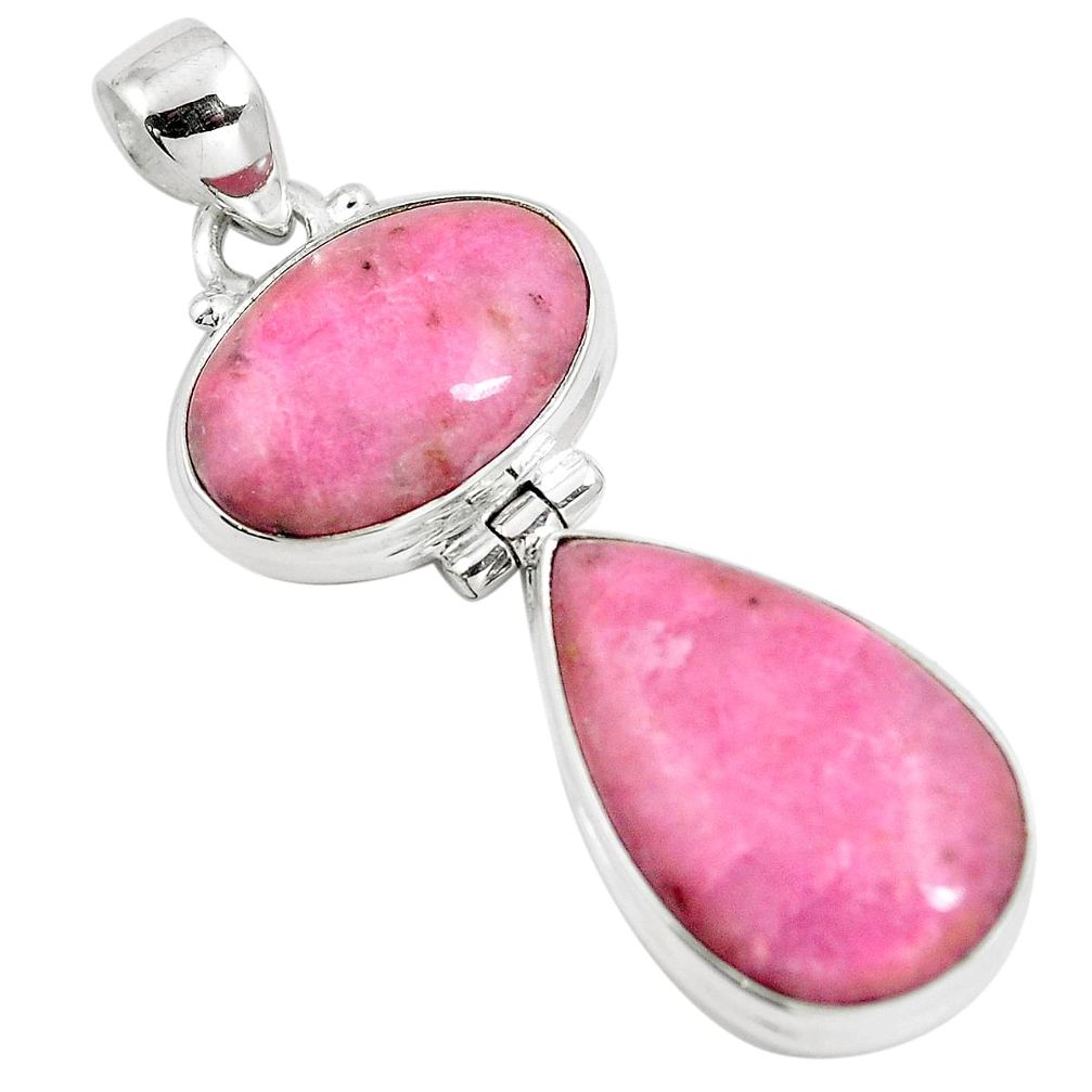 Natural pink petalite 925 sterling silver pendant jewelry m80041