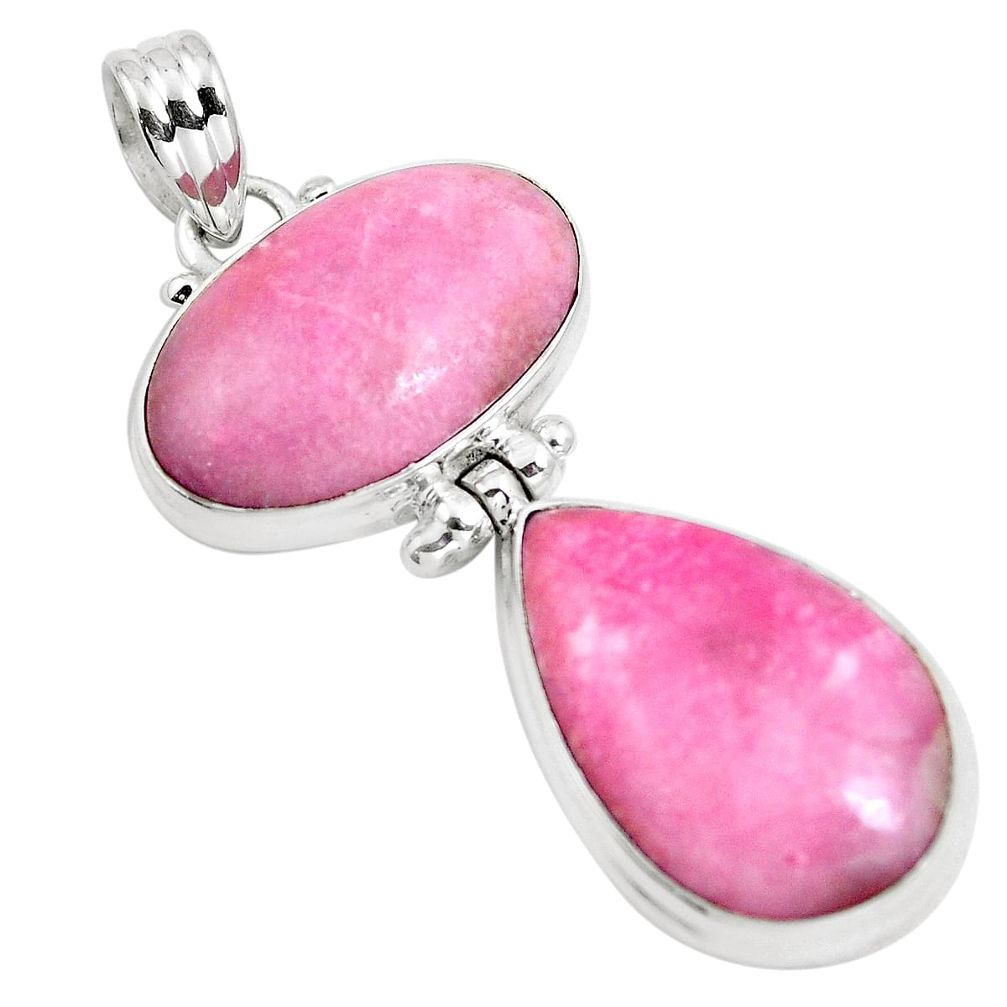 Natural pink petalite 925 sterling silver pendant jewelry m80042