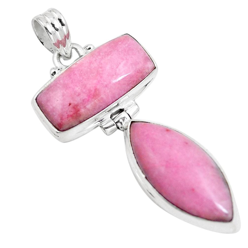 Natural pink petalite 925 sterling silver pendant jewelry m80043