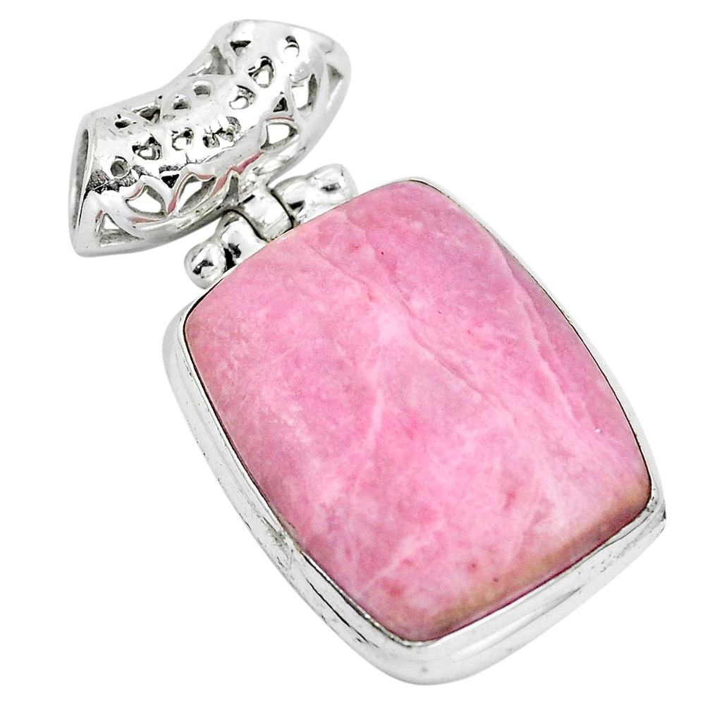 Natural pink petalite 925 sterling silver pendant jewelry m80045