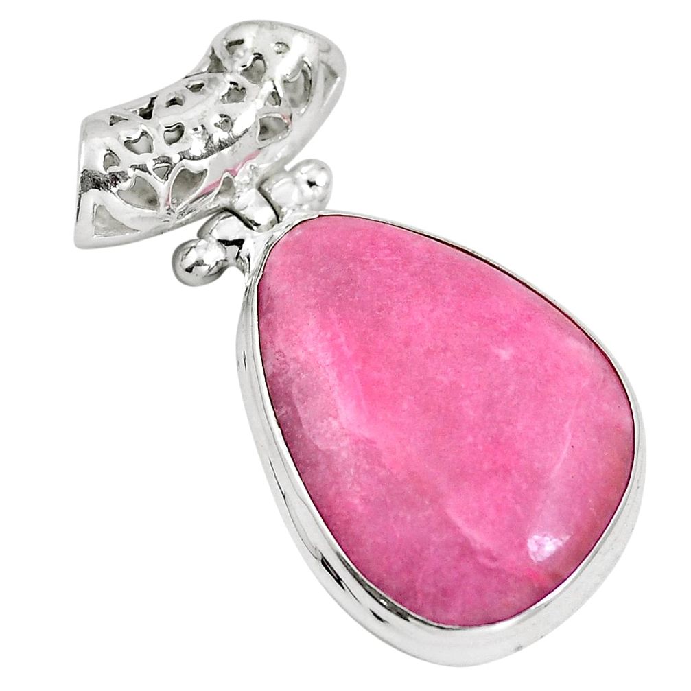 Natural pink petalite 925 sterling silver pendant jewelry m80048