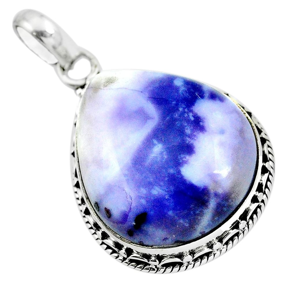 Natural purple tiffany stone 925 sterling silver pendant jewelry m80221