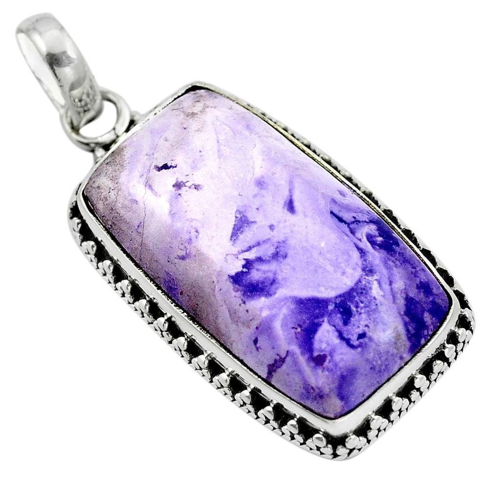 Natural purple tiffany stone 925 sterling silver pendant jewelry m80228