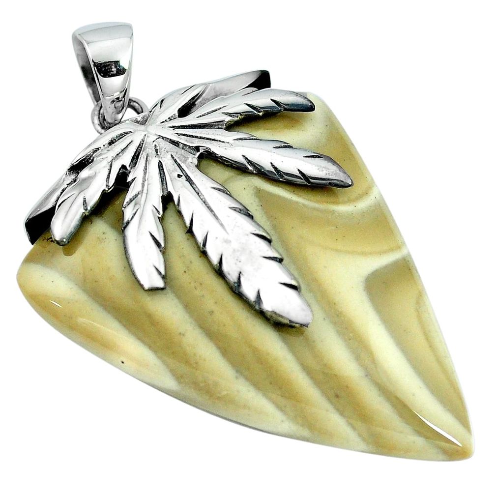 925 sterling silver natural grey striped flint ohio pendant jewelry m83244