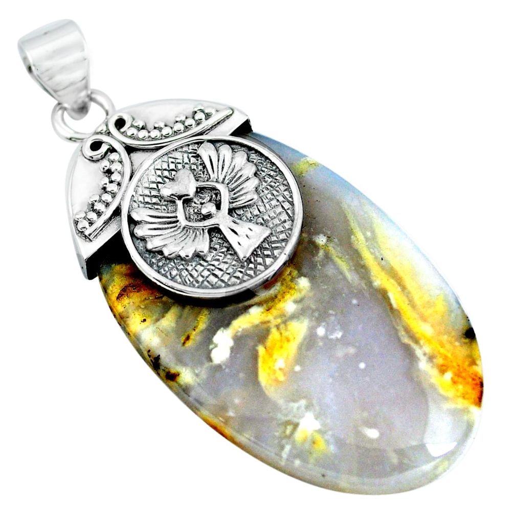 925 silver natural scenic russian dendritic agate pendant jewelry m83328