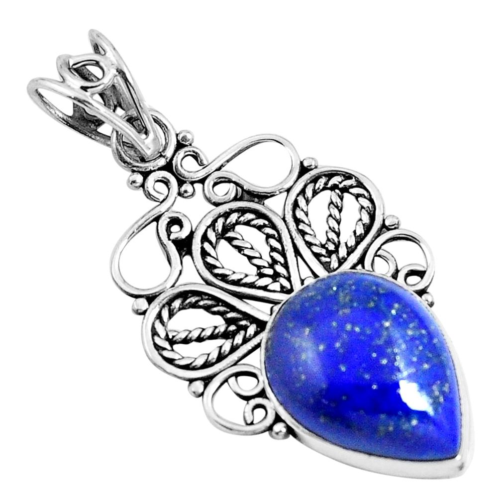 Natural blue lapis lazuli 925 sterling silver pendant jewelry m83686