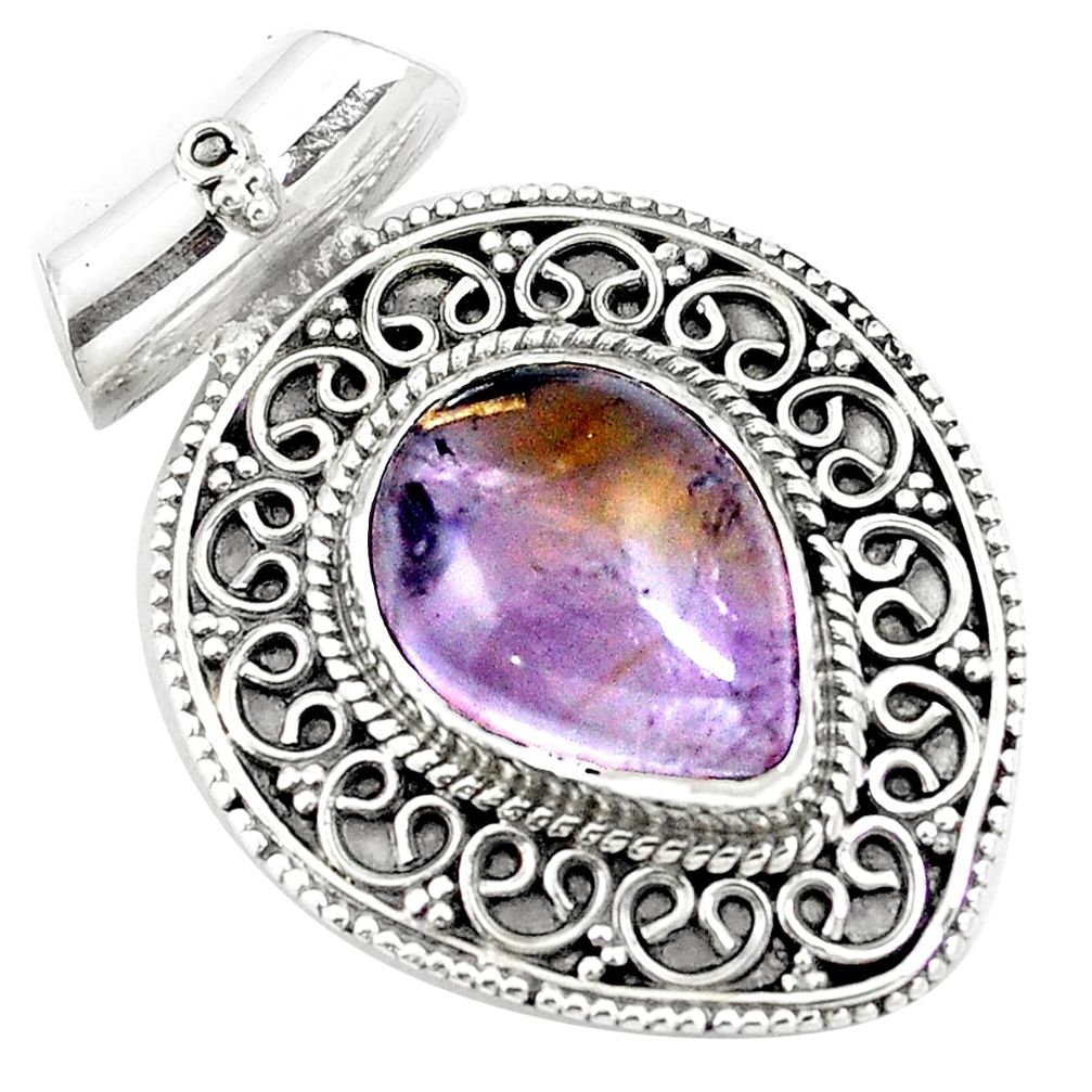 11.22cts natural purple ametrine 925 sterling silver pendant jewelry m84697