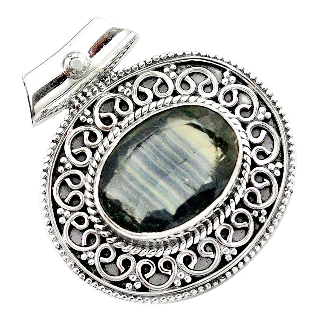 11.54cts natural faceted fluorite 925 sterling silver pendant jewelry m84730