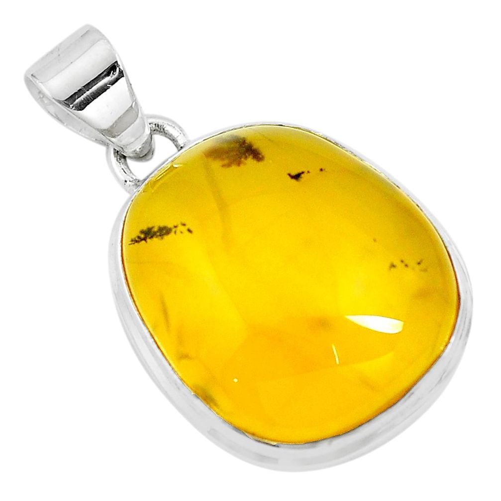 15.39cts natural yellow opal 925 sterling silver pendant jewelry m85143