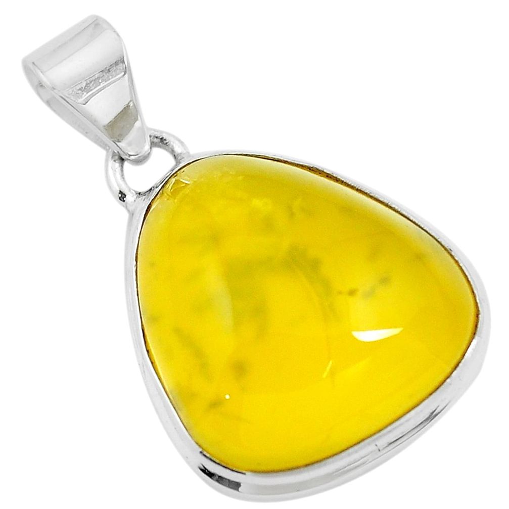 15.58cts natural yellow opal 925 sterling silver pendant jewelry m85153