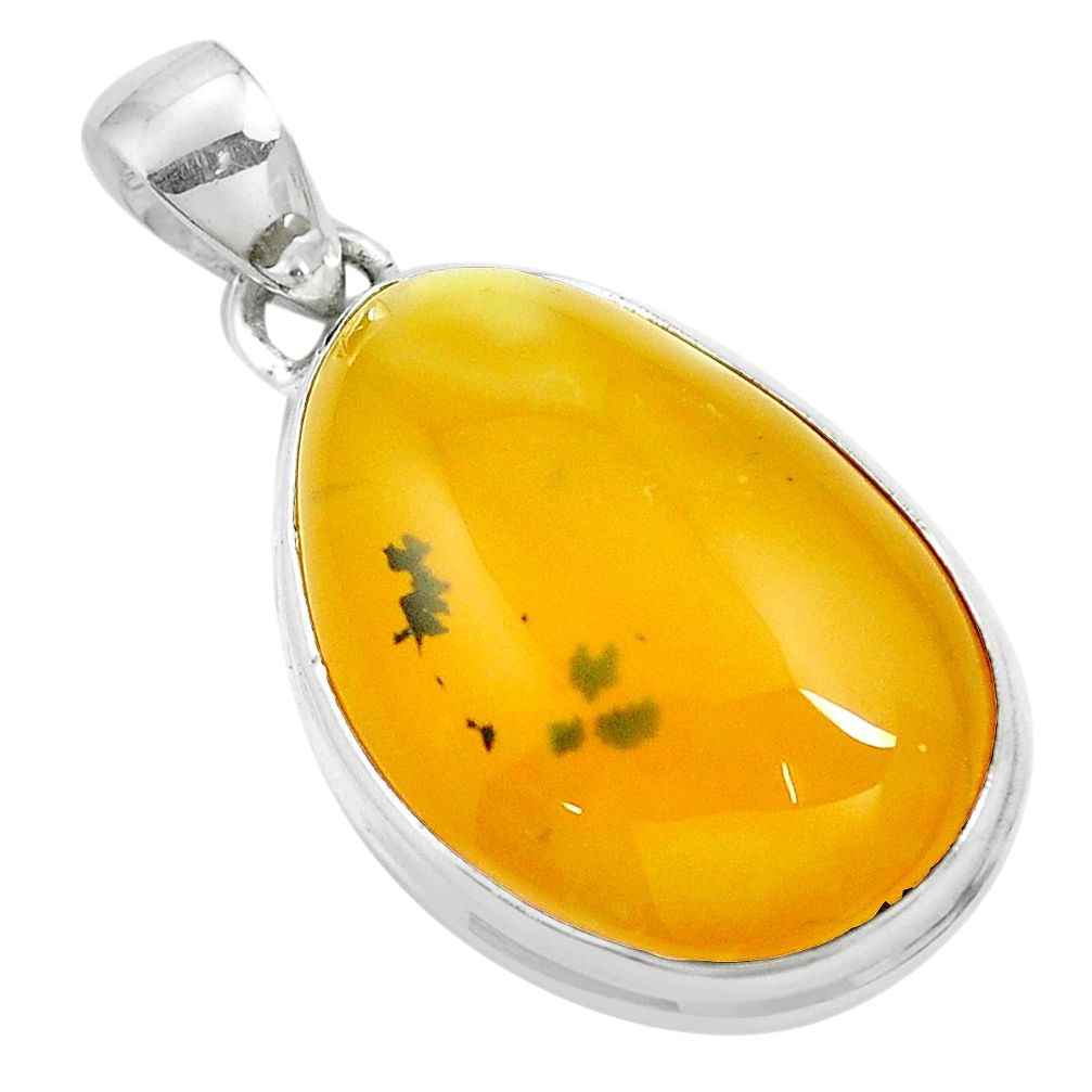 15.96cts natural yellow opal 925 sterling silver pendant jewelry m85158