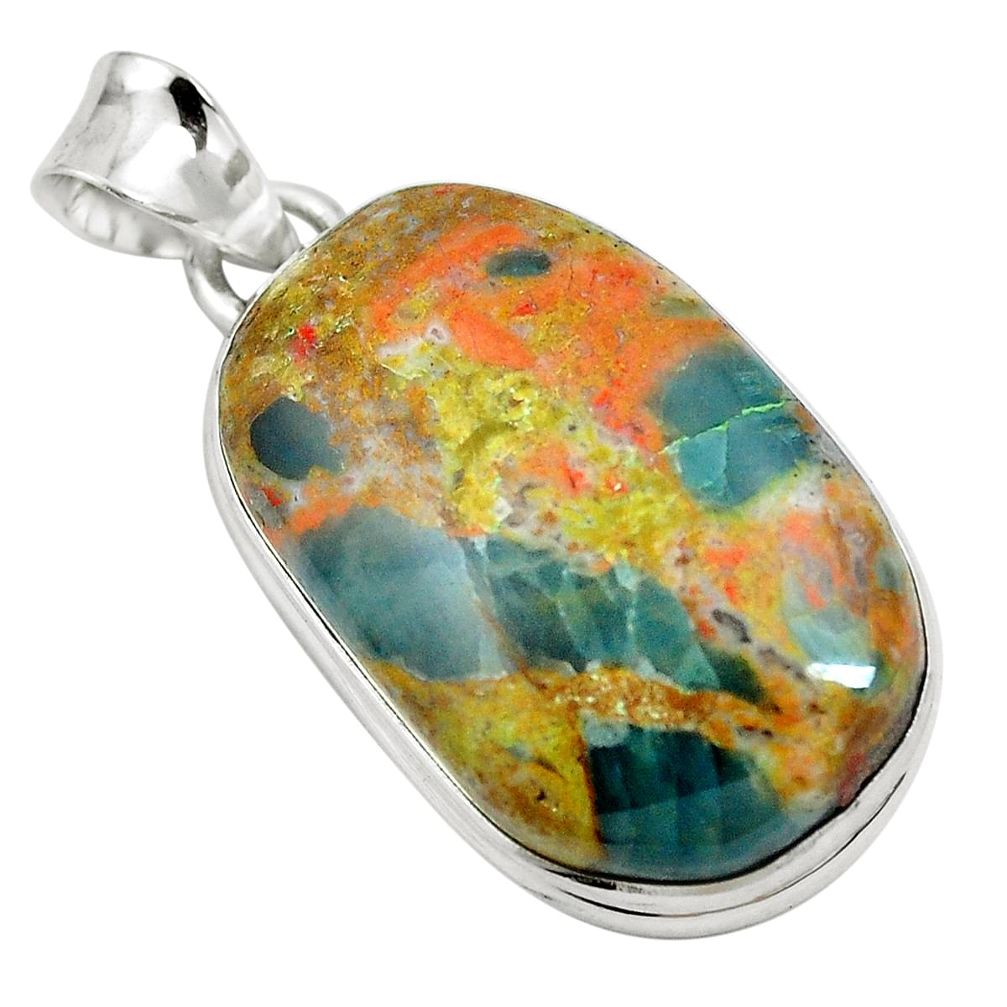 28.30cts natural orange apatite (madagascar) 925 sterling silver pendant m85172