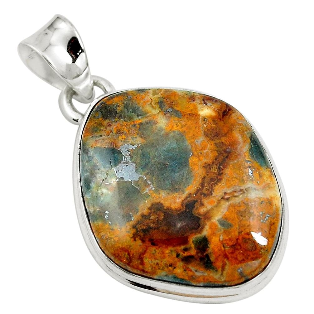 25.08cts natural orange apatite (madagascar) 925 sterling silver pendant m85174