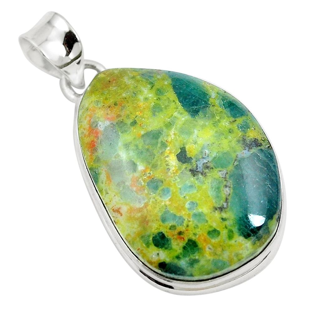 36.09cts natural orange apatite (madagascar) 925 sterling silver pendant m85180