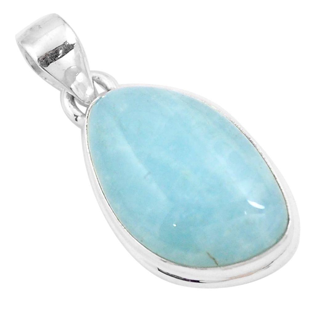 16.32cts natural blue aquamarine 925 sterling silver pendant jewelry m85208