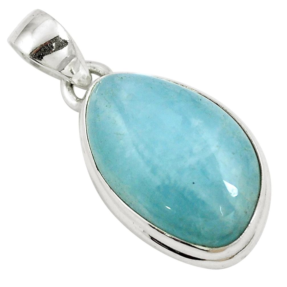 15.70cts natural blue aquamarine 925 sterling silver pendant jewelry m85219
