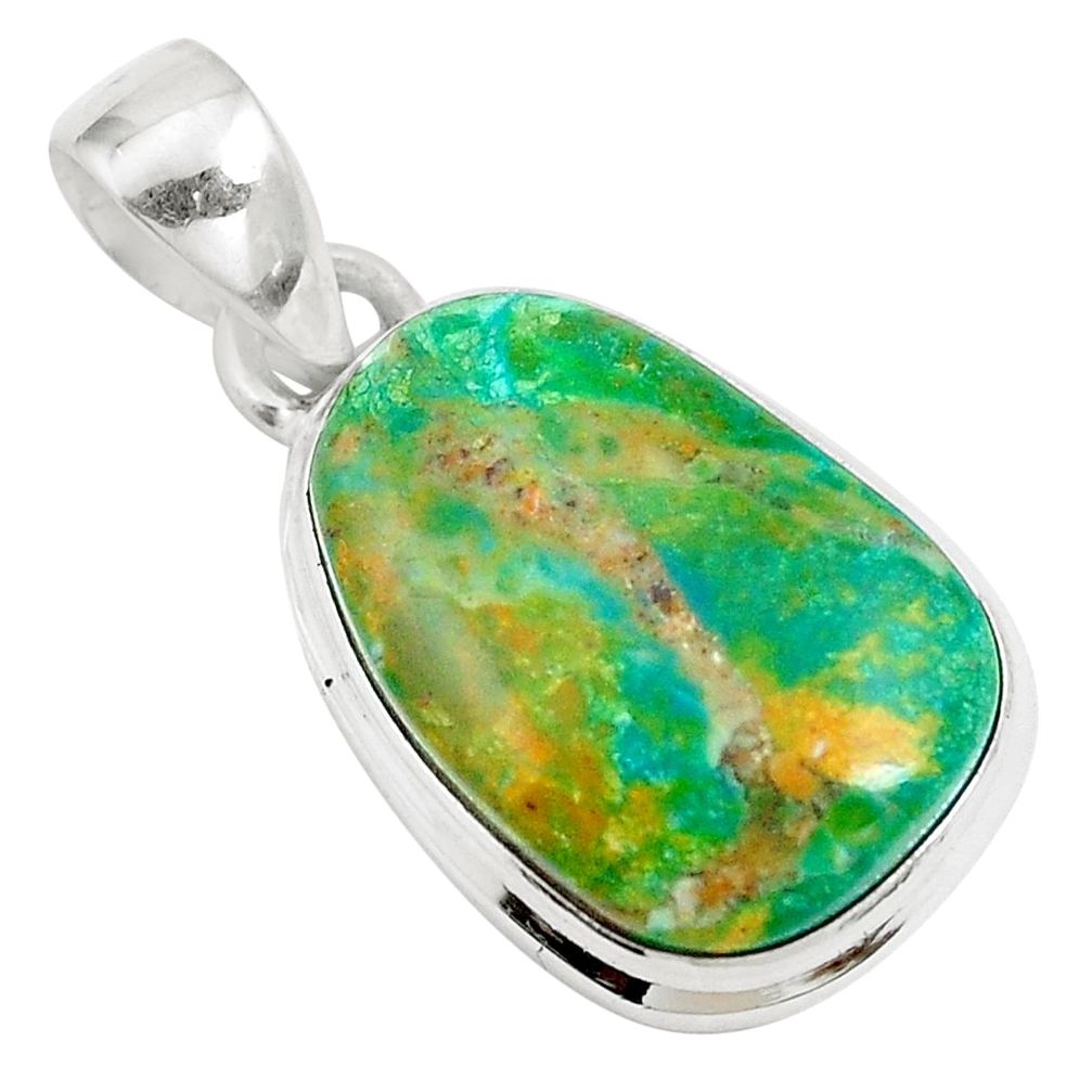 12.22cts natural green opaline 925 sterling silver pendant jewelry m85281