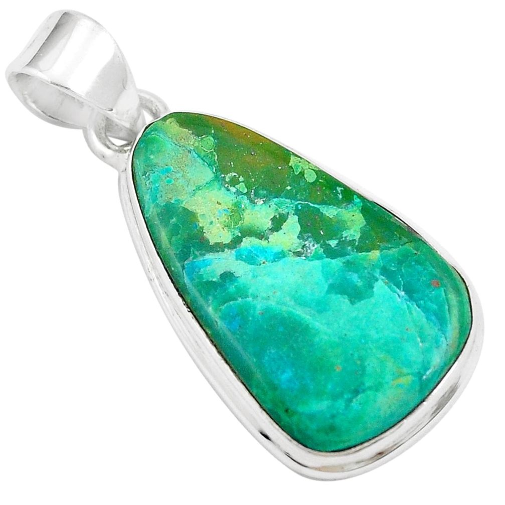 13.10cts natural green opaline 925 sterling silver pendant jewelry m85283