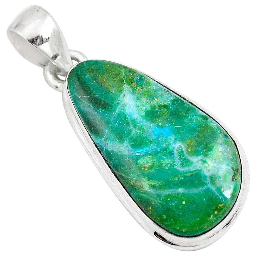 13.66cts natural green opaline 925 sterling silver pendant jewelry m85292