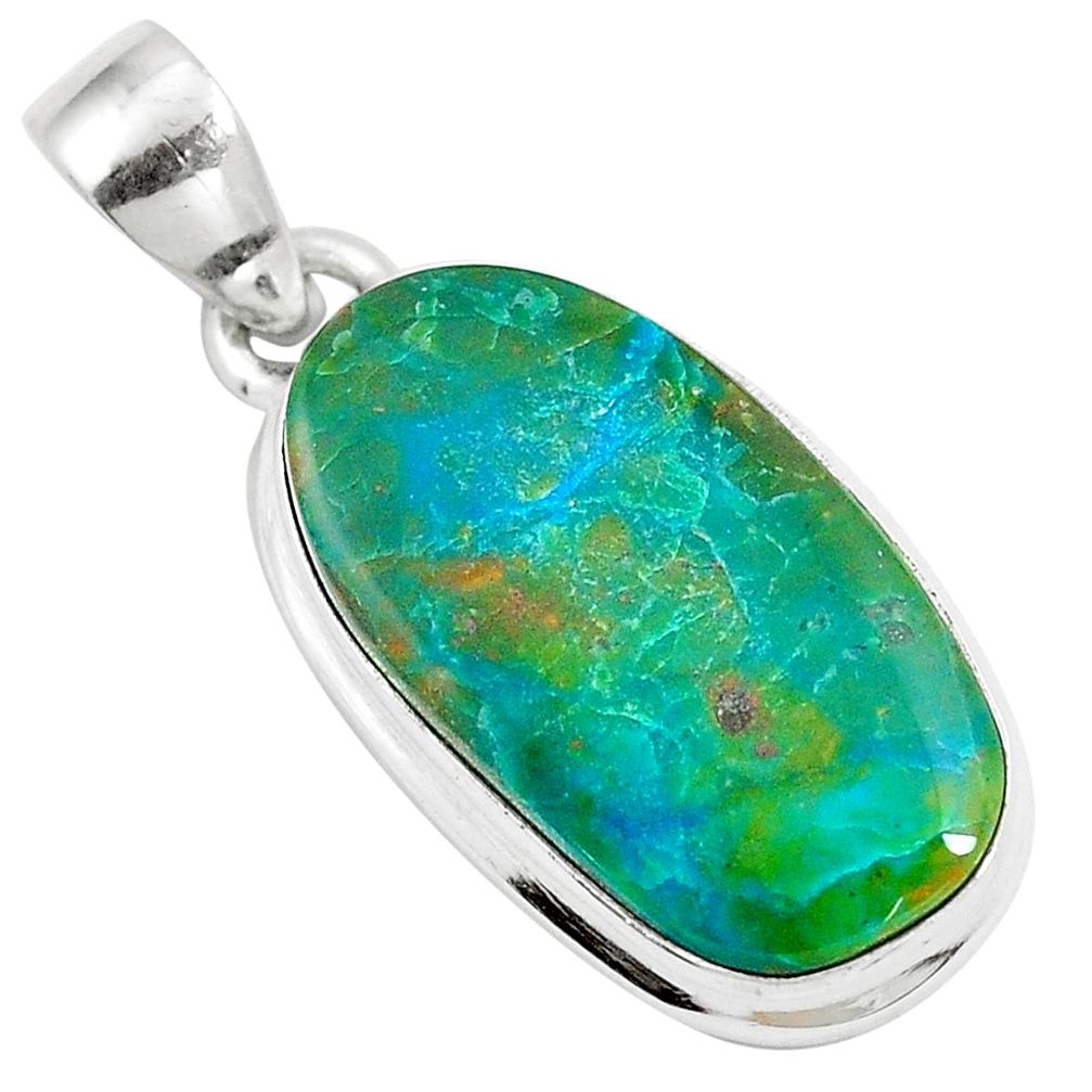 11.69cts natural green opaline 925 sterling silver pendant jewelry m85293