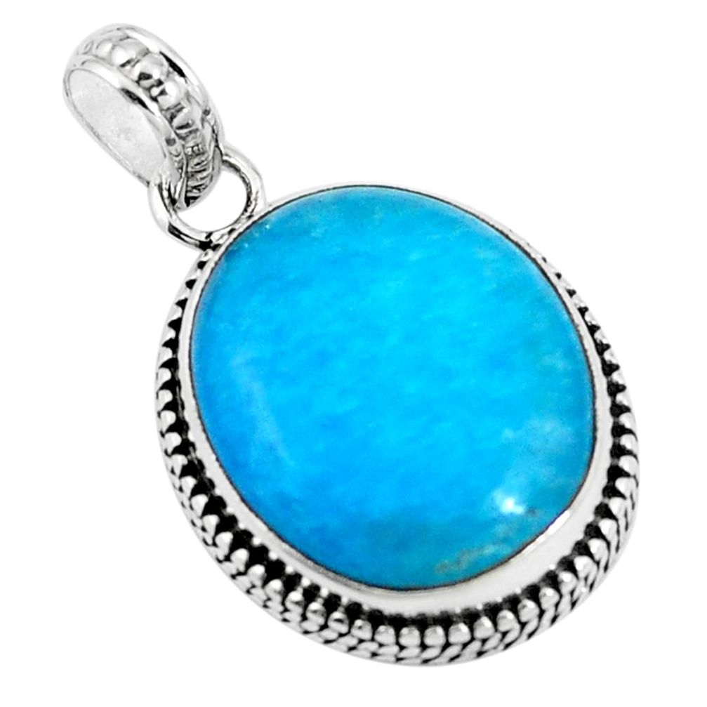 Blue smithsonite oval 925 sterling silver pendant jewelry m85547