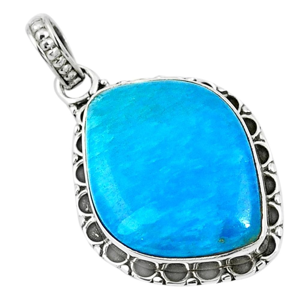 Blue smithsonite 925 sterling silver pendant jewelry m85548