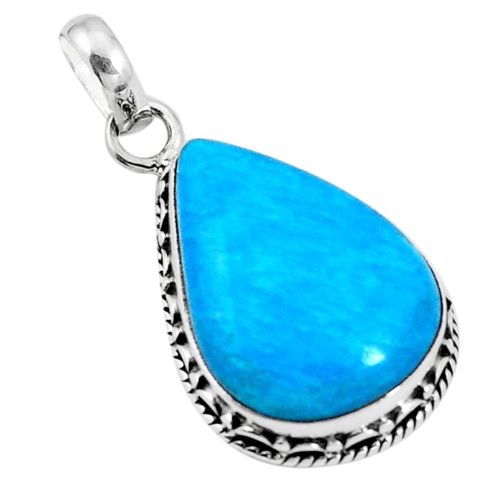 Blue smithsonite pear 925 sterling silver pendant jewelry m85550