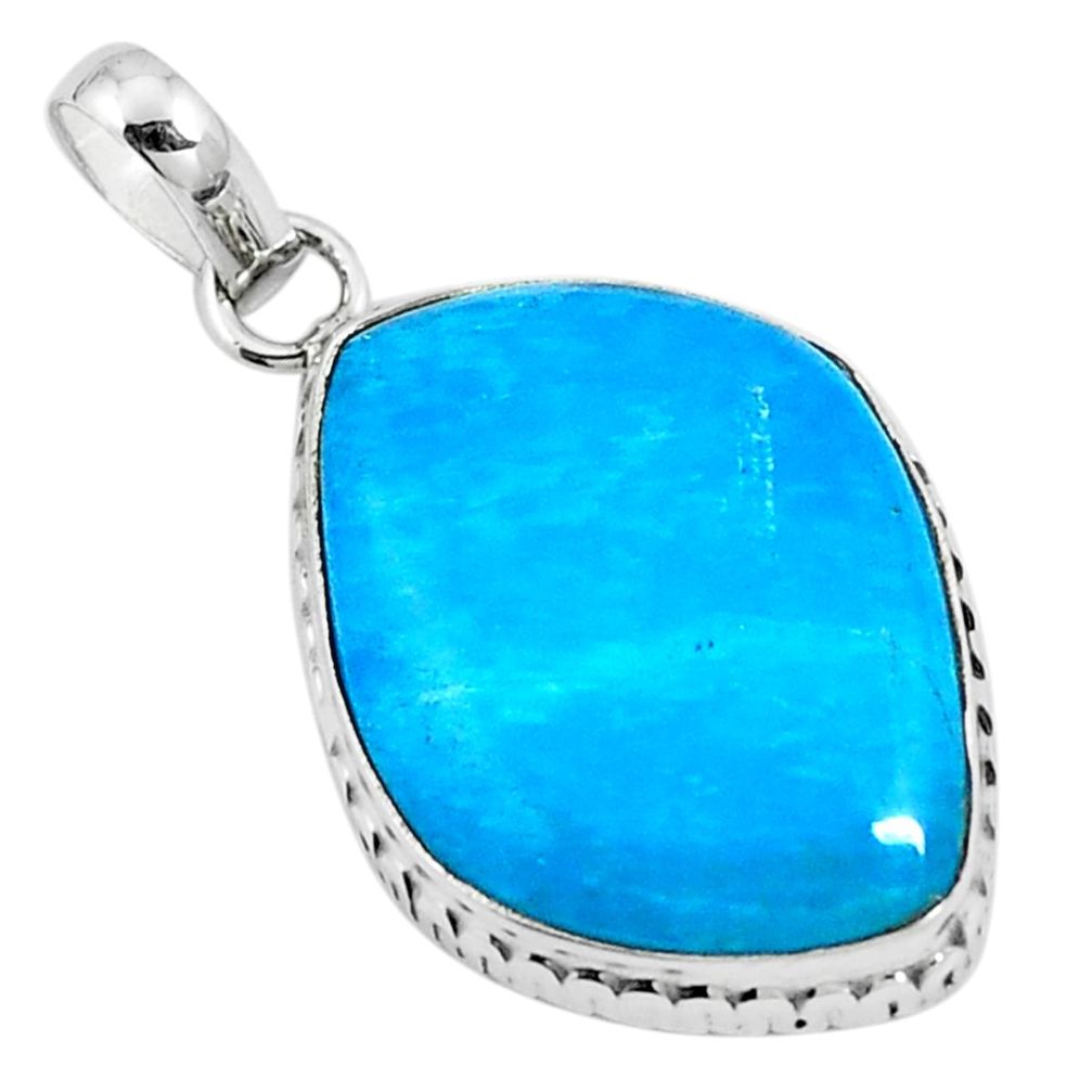 Blue smithsonite 925 sterling silver pendant jewelry m85553
