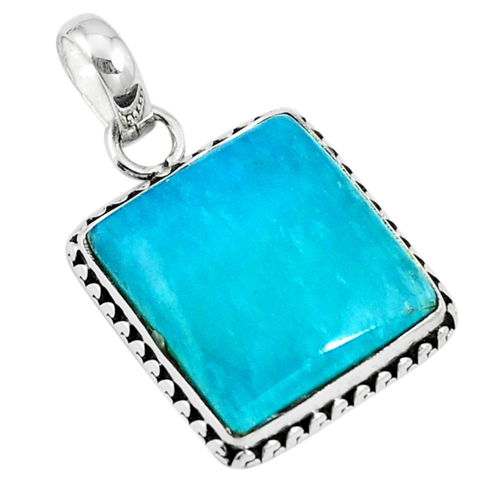 Blue smithsonite 925 sterling silver pendant jewelry m85560