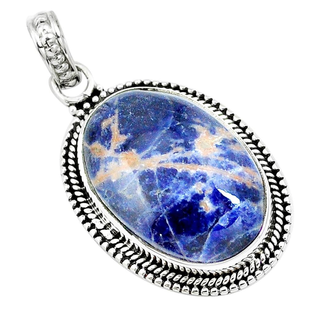 Natural orange sodalite 925 sterling silver pendant jewelry m85601