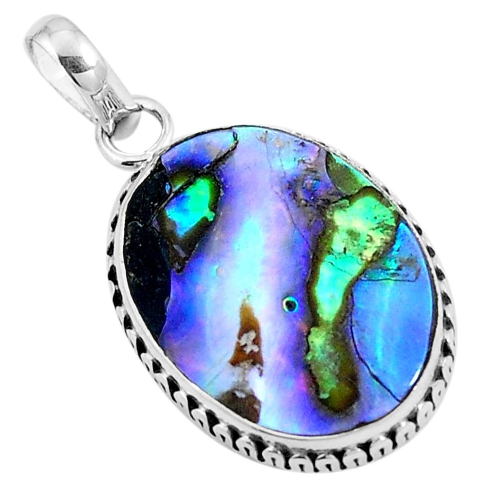 925 sterling silver natural green abalone paua seashell pendant jewelry m85625