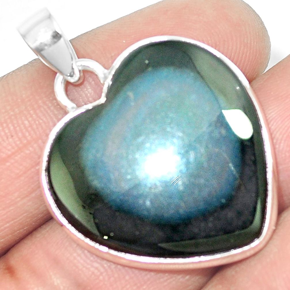 26.03cts natural rainbow obsidian eye 925 sterling silver pendant jewelry m86002