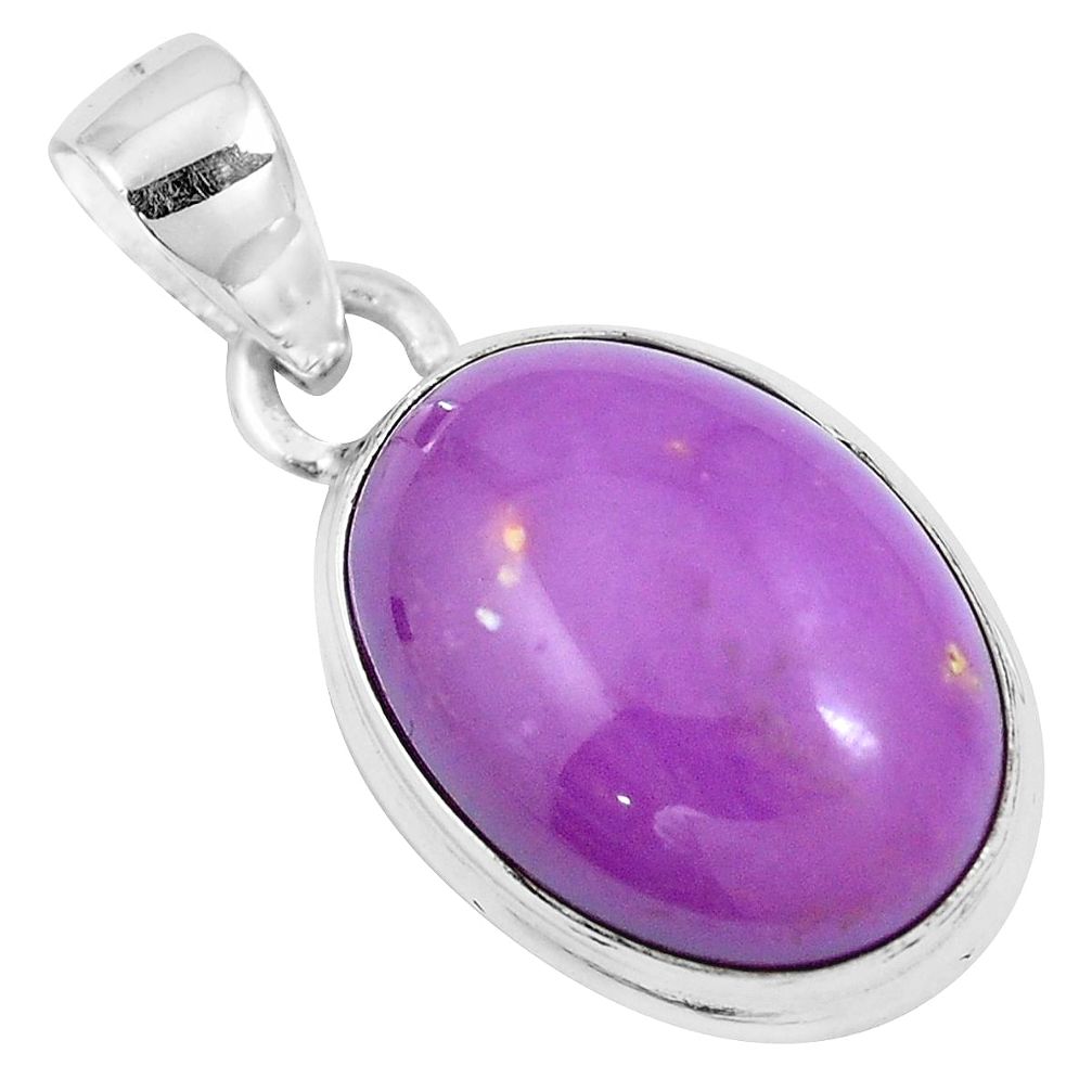 13.15cts natural purple phosphosiderite (hope stone) 925 silver pendant m86062
