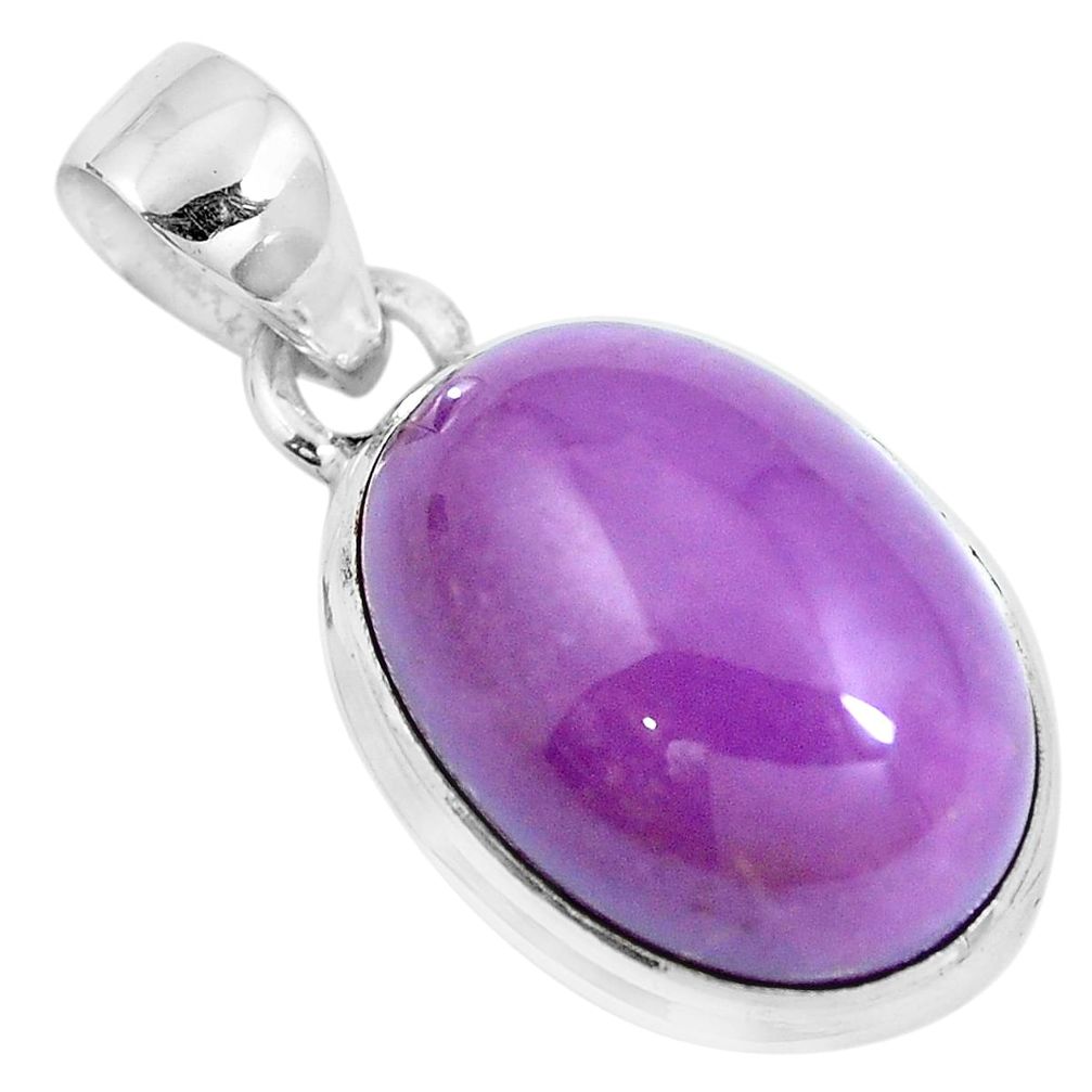 14.72cts natural purple phosphosiderite (hope stone) 925 silver pendant m86063