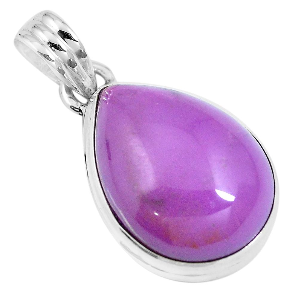 15.05cts natural purple phosphosiderite (hope stone) 925 silver pendant m86068