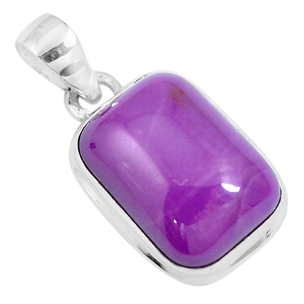 15.08cts natural purple phosphosiderite (hope stone) 925 silver pendant m86069