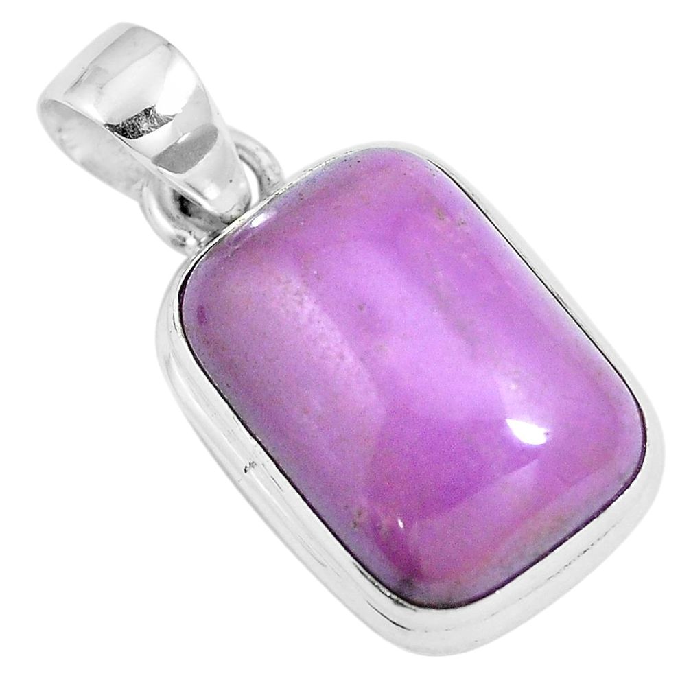 14.23cts natural purple phosphosiderite (hope stone) 925 silver pendant m86070