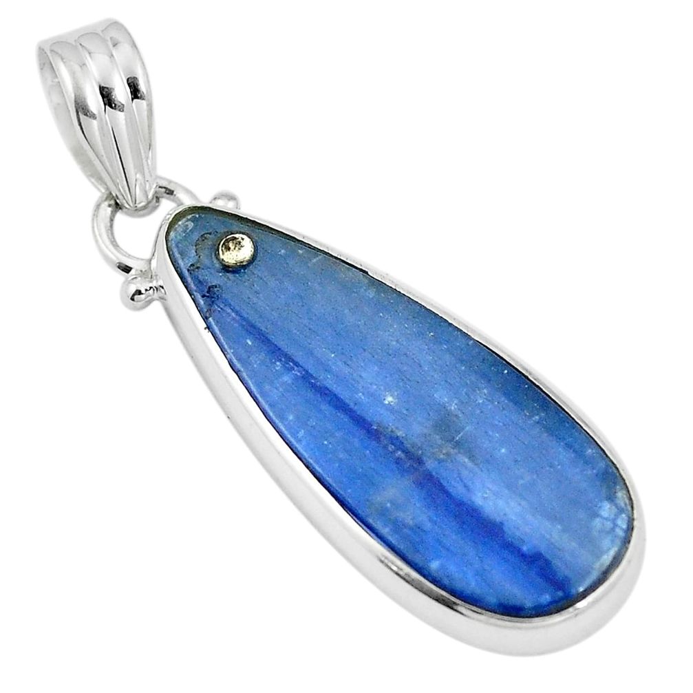 Natural blue kyanite 925 sterling silver pendant jewelry m87366