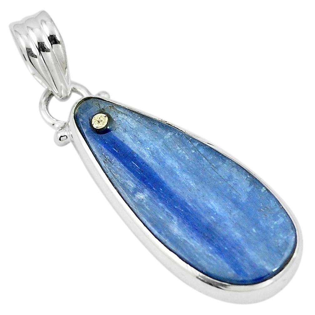 Natural blue kyanite 925 sterling silver pendant jewelry m87369