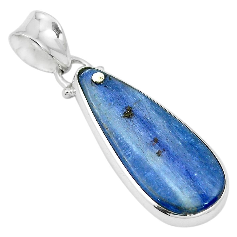 Natural blue kyanite 925 sterling silver pendant jewelry m87370