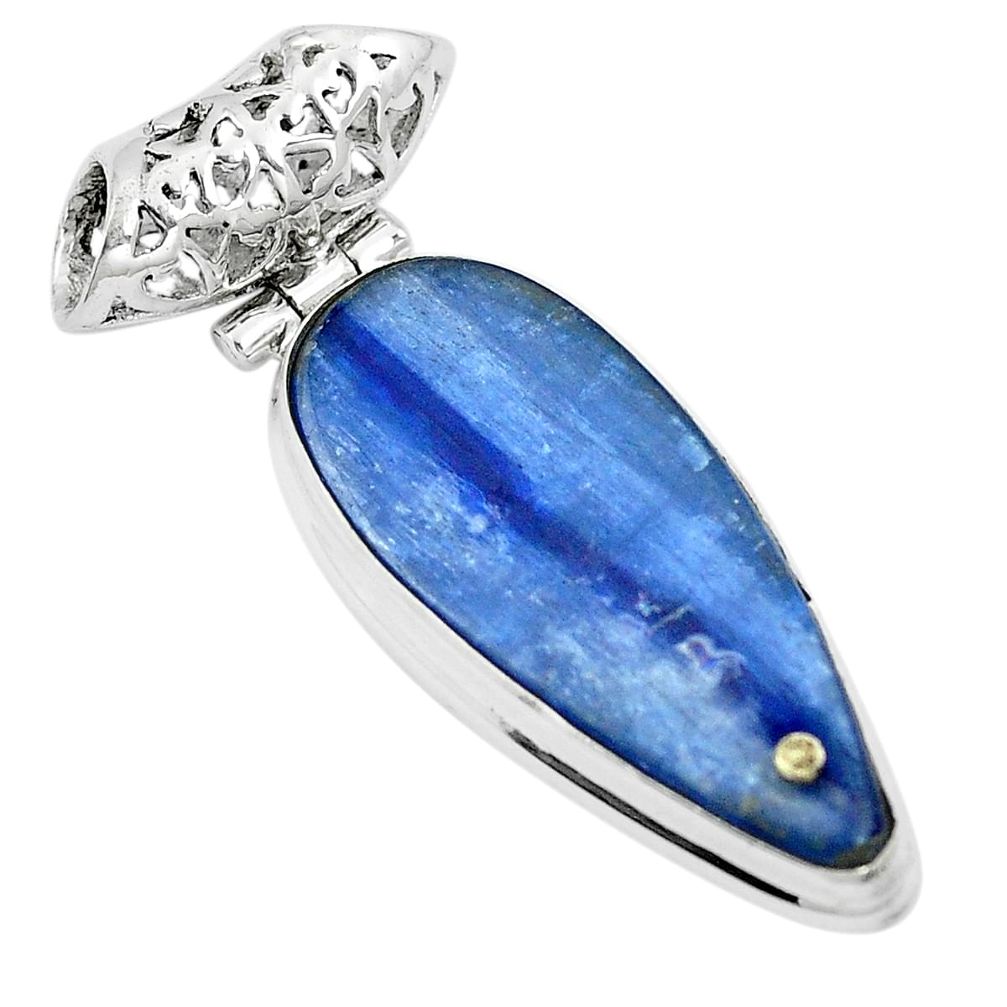 925 sterling silver natural blue kyanite pear pendant jewelry m87375