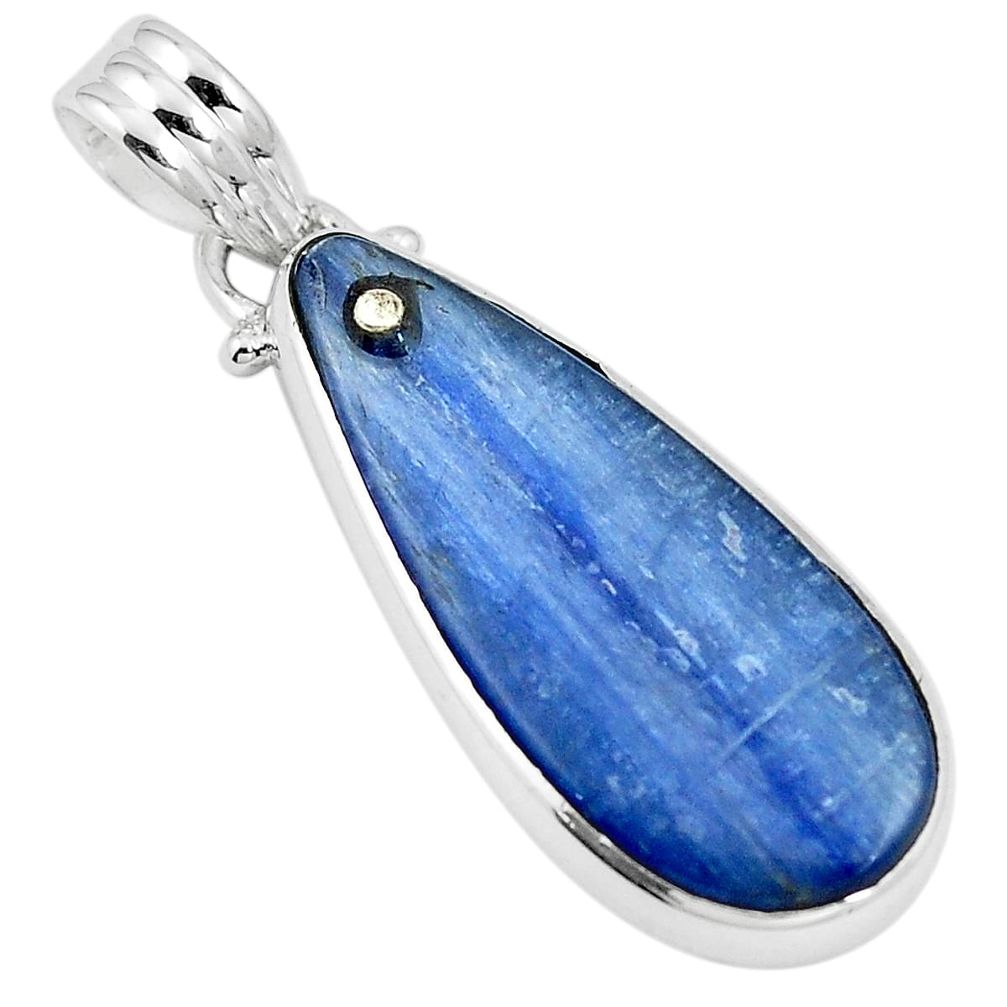 Natural blue kyanite 925 sterling silver pendant jewelry m87378