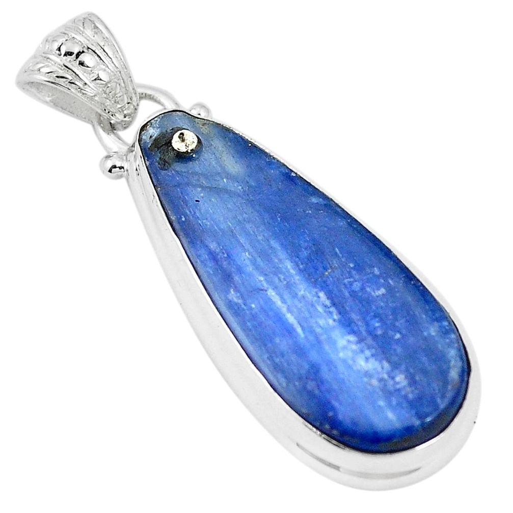 Natural blue kyanite 925 sterling silver pendant jewelry m87380